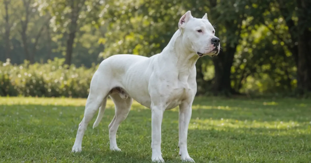 Dogo Argentino adulto ritratto in ambiente naturale