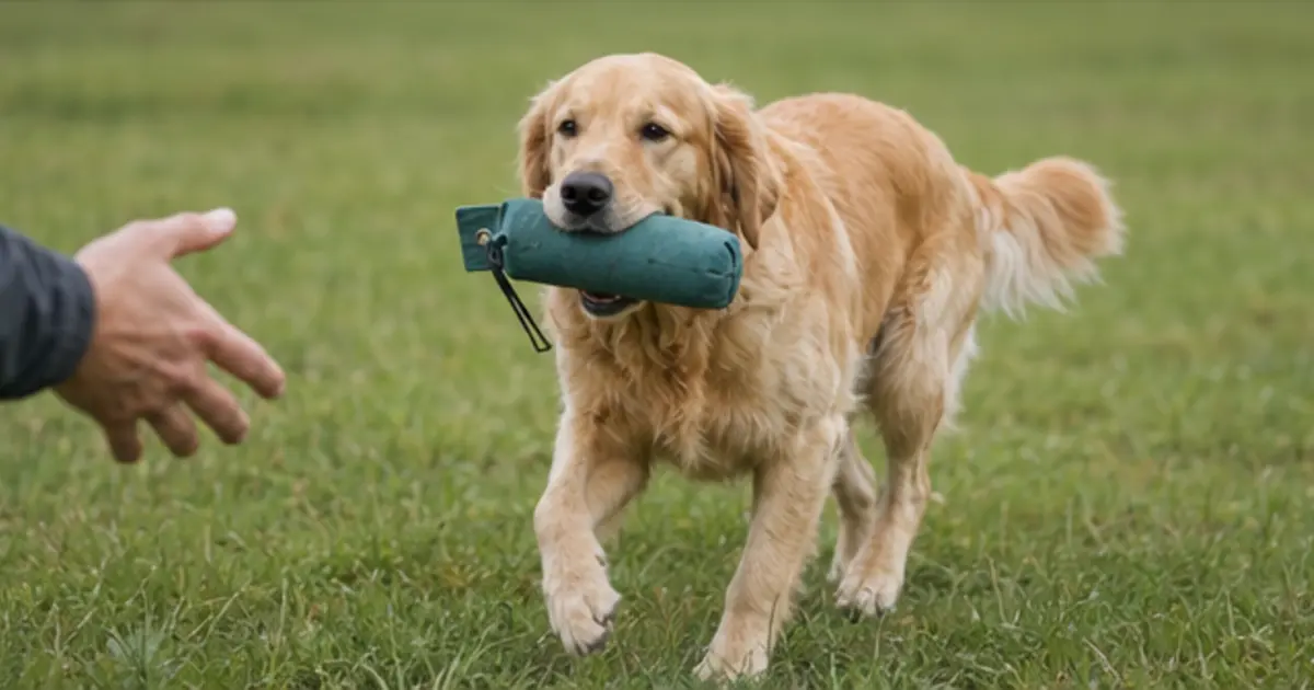 Golden Retriever durante un'attività educativa gentile