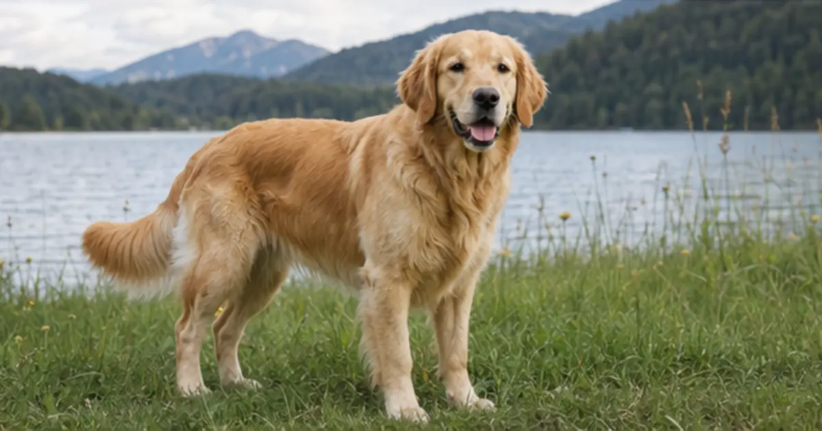 Golden Retriever adulto ritratto in ambiente naturale