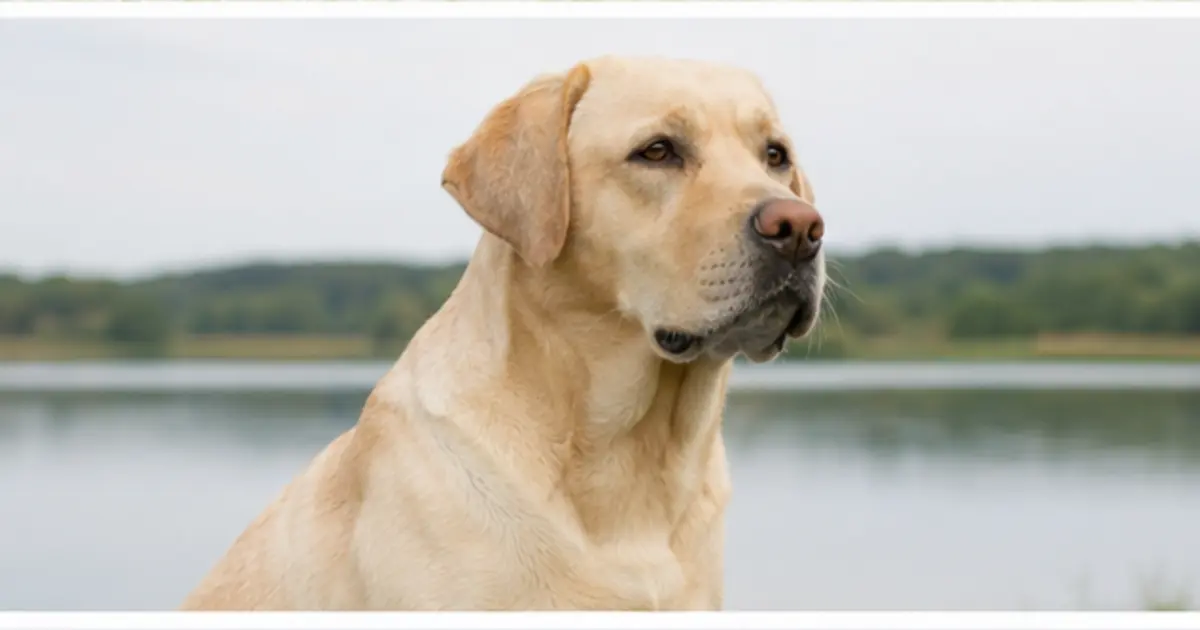 Labrador Retriever adulto ritratto in ambiente naturale