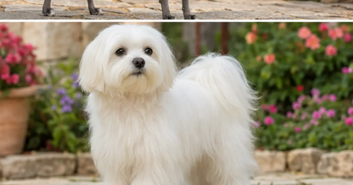 Maltese adulto ritratto in ambiente naturale
